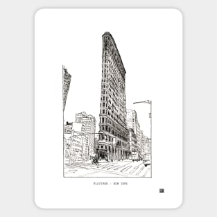 Flatiron New York Cityscape USA Pen and Ink Illustration Sticker